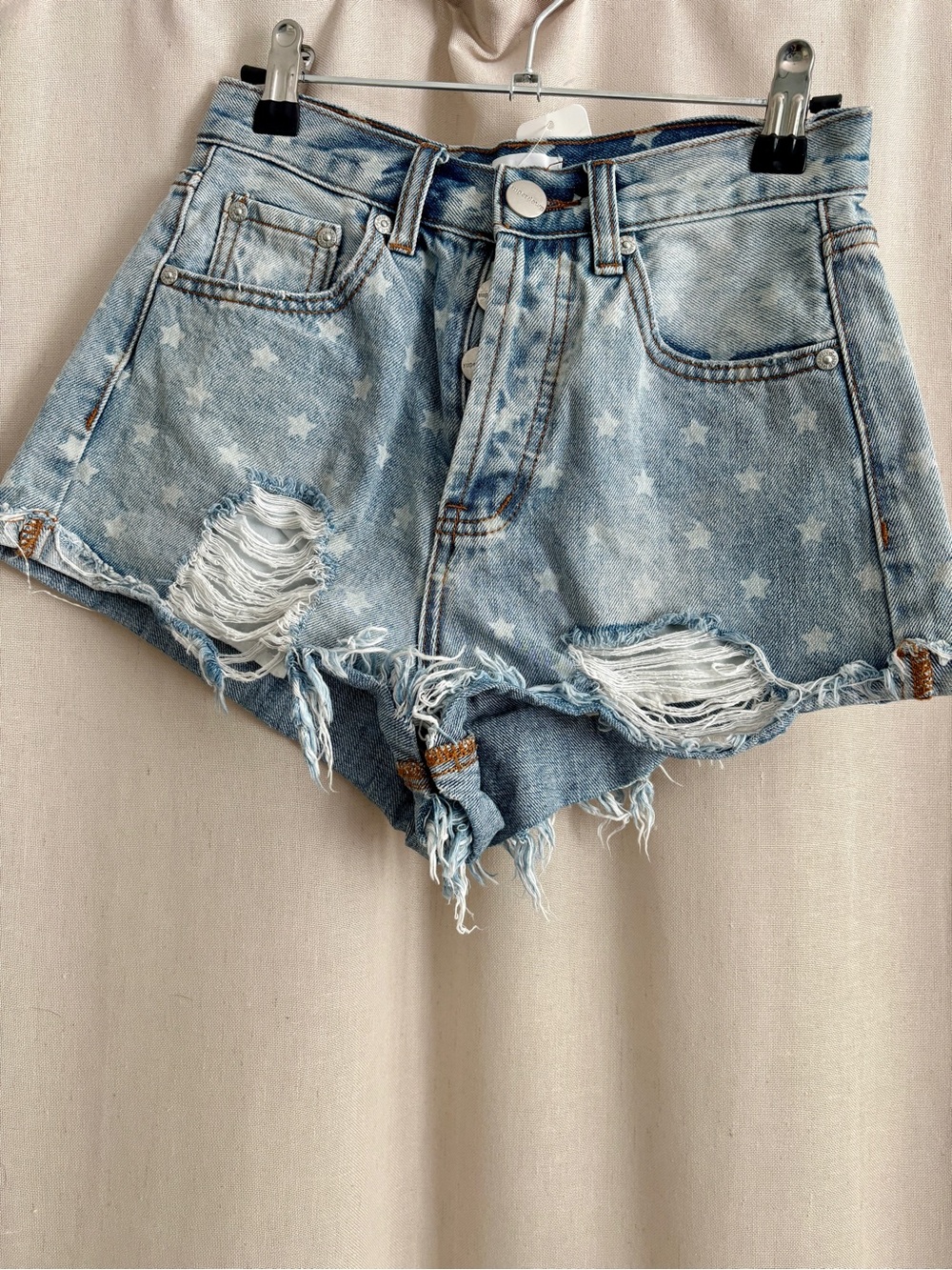 Superdown Star Print Denim Shorts | Size 25